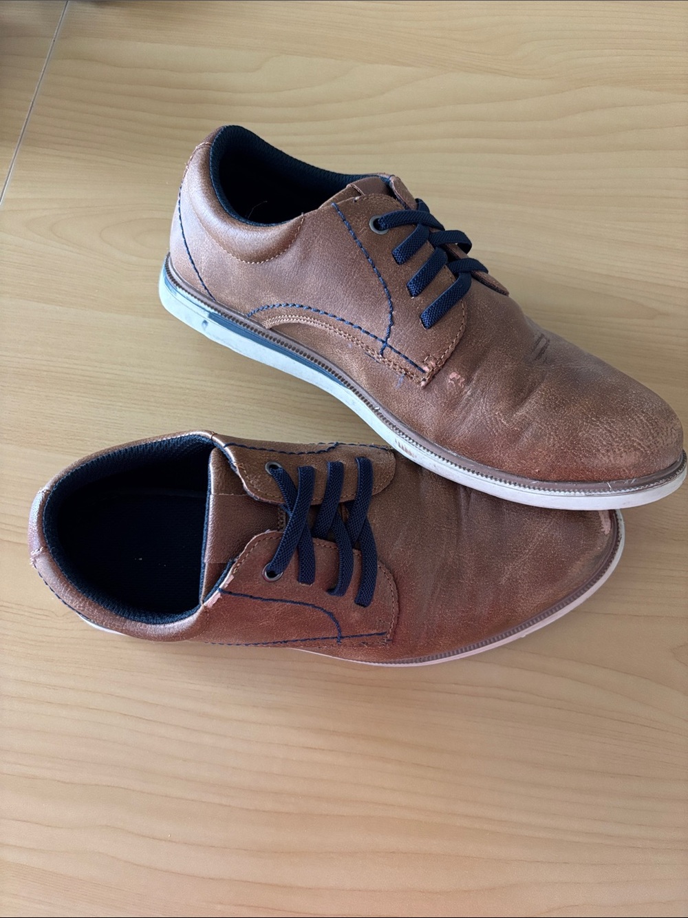 Youth brown dress shoes